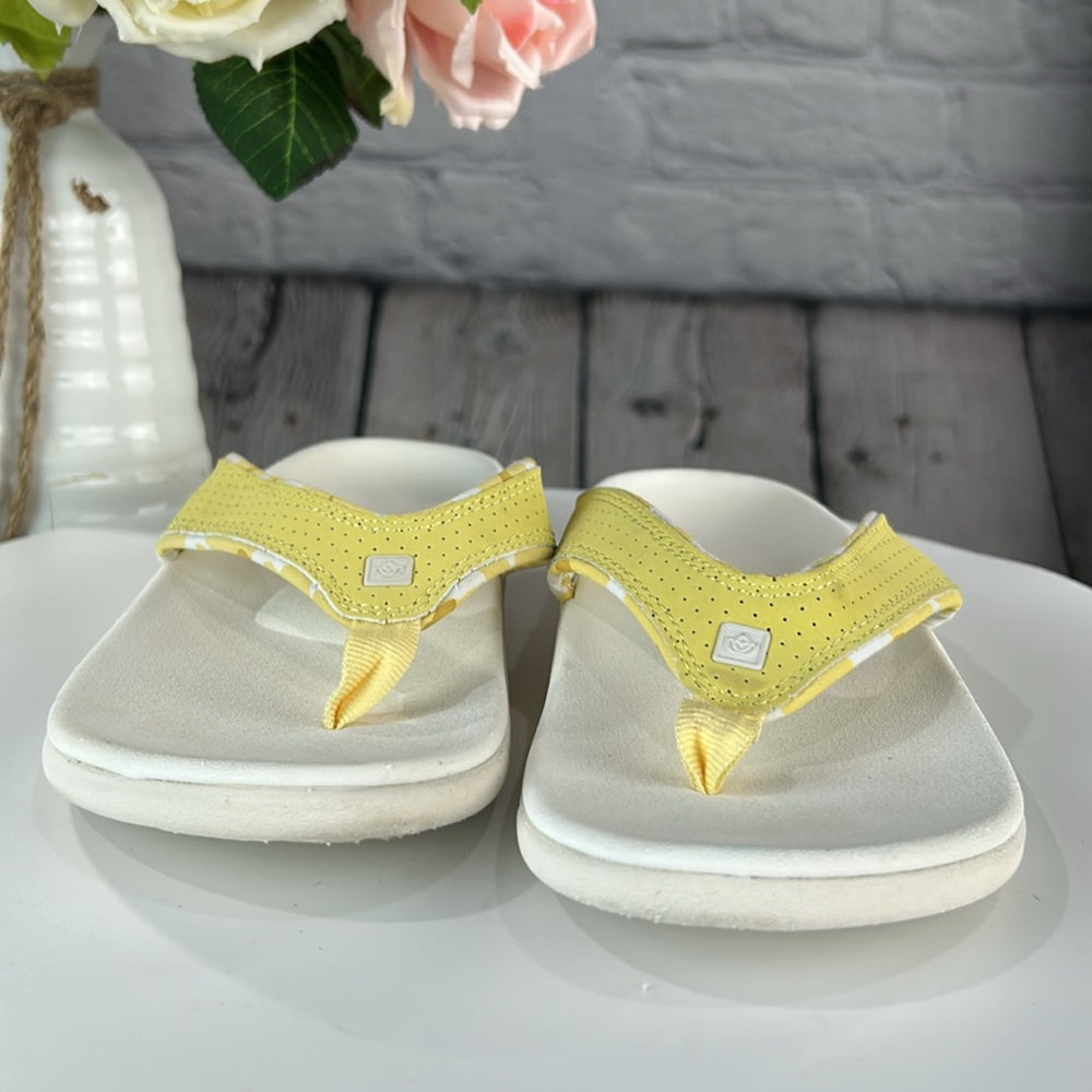 🪷 SPENCO YUMI BOKEH Support Sundress (Yellow) Thong Slip On Flip Flop Sandals - Picture 6 of 17
